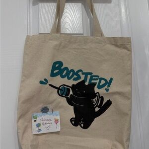 Boosted Cat Canvas Tote Bag